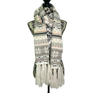 H&M Long Fair Isle Patterned Scarf